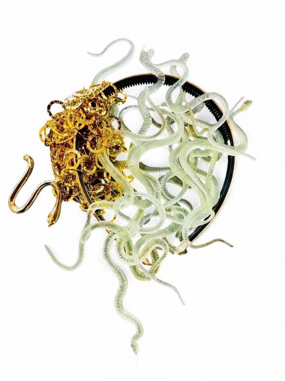 Gold Medusa DIY Headband with Glow in the Dark Snakes